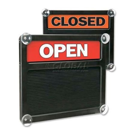 U.S. Stamp & Sign Open/Closed Letter Board, 15in X 13in, Black 3727